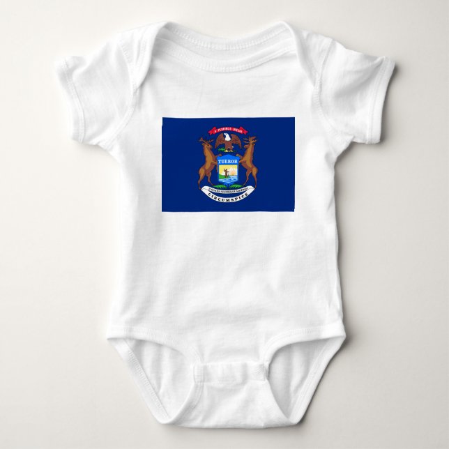 State of Michigan Flag Baby Bodysuit (Front)