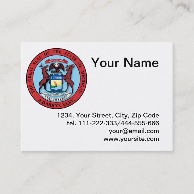 State of Michigan Great Seal Business Card (Front)