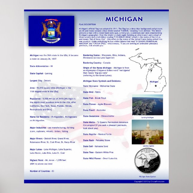 State of Michigan,MI Posters (Front)