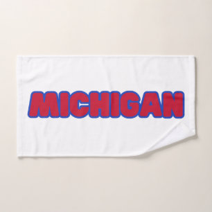State Of Michigan Pride Custom Hand Towel