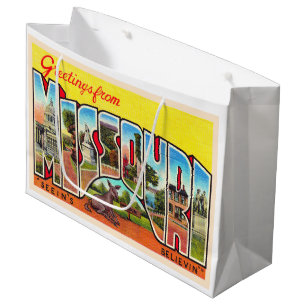 State of Missouri MO Vintage Large Letter Postcard Gift Bag
