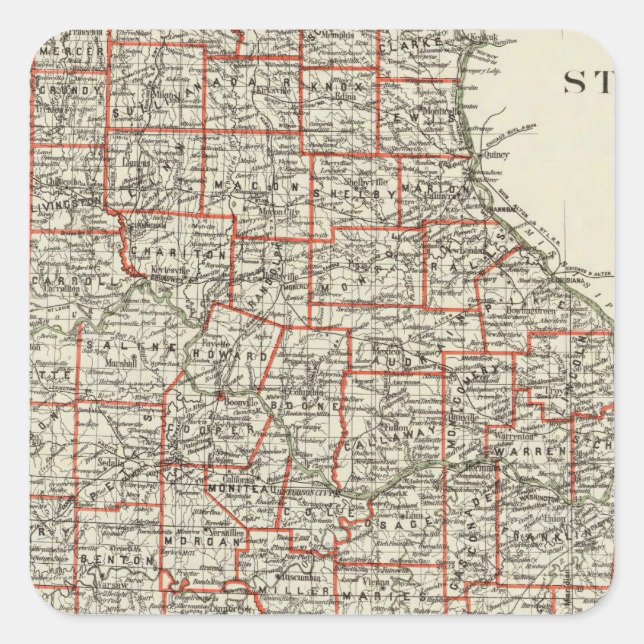 State of Missouri Square Sticker (Front)
