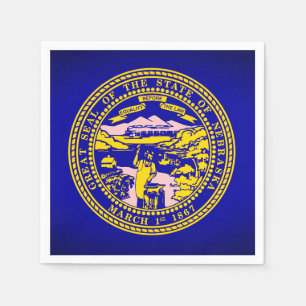 State of Nebraska Flag Paper Party Napkins