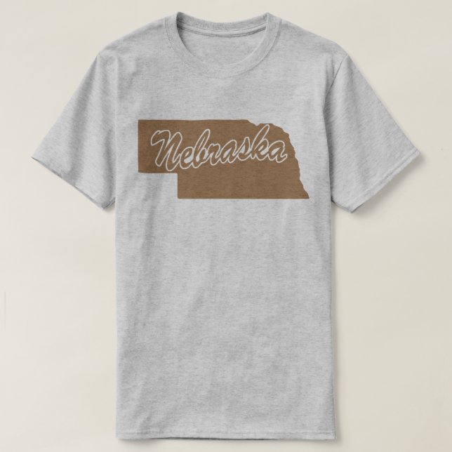 State Of Nebraska Shape T-shirt (Design Front)