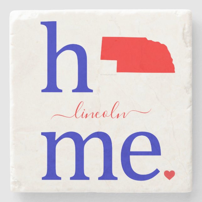 State of Nebraska Stone Coaster (Front)