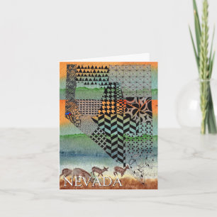 State of Nevada Map Painting Greeting Card