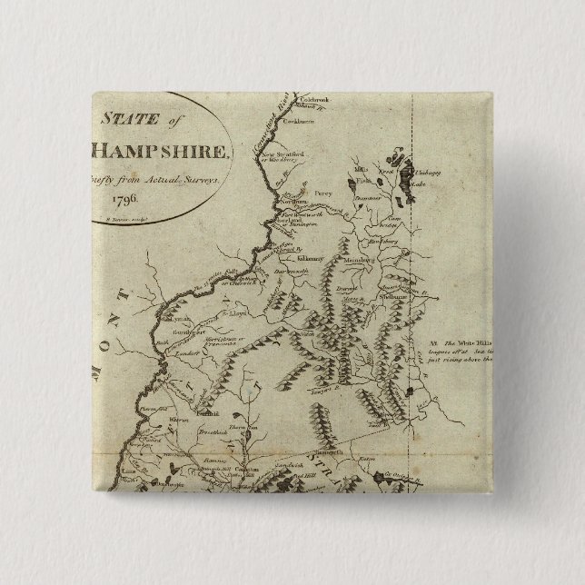 State of New Hampshire 4 15 Cm Square Badge (Front)