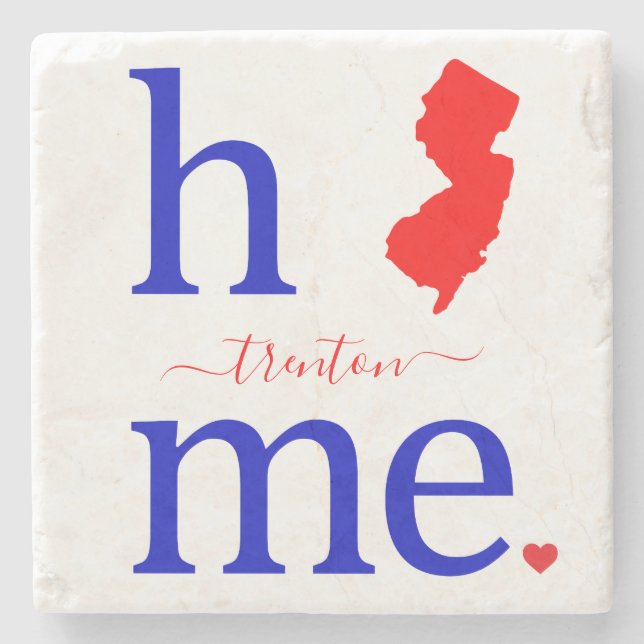 State of New Jersey Stone Coaster (Front)