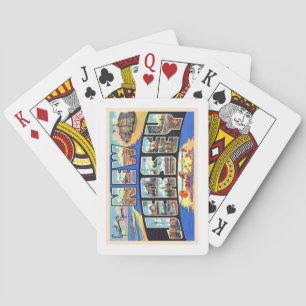 State of New Jersey Vintage Large Letter Postcard Playing Cards