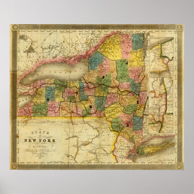 State of New York by DH Burr Poster (Front)