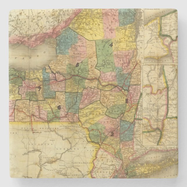 State of New York by DH Burr Stone Coaster (Front)