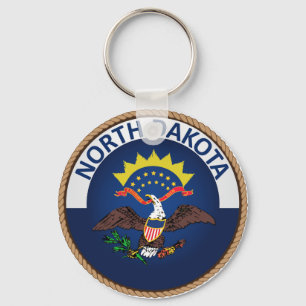 State of North Dakota Flag Seal Keychain