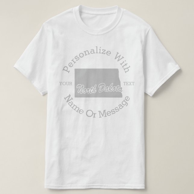 State Of North Dakota PERSONALIZED T-shirt (Design Front)