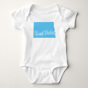 State Of North Dakota Shape Baby Bodysuit