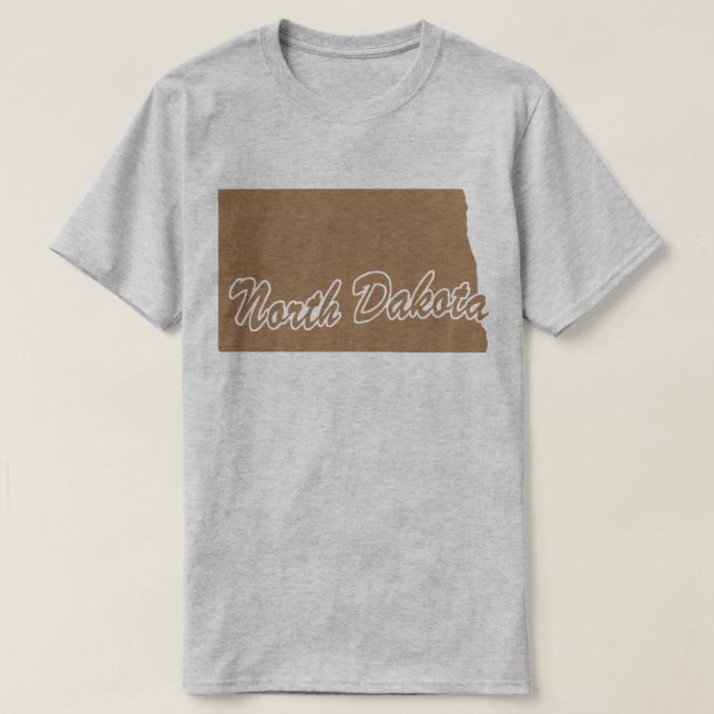 State Of North Dakota Shape T-shirt (Design Front)