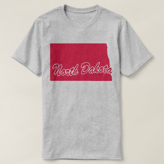 State Of North Dakota Shape T-shirt (Design Front)
