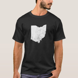 State of Ohio White Silhouette Graphic Apparel T-Shirt