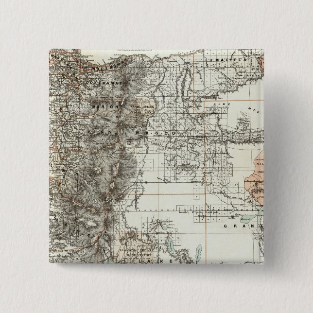 State Of Oregon 15 Cm Square Badge (Front)