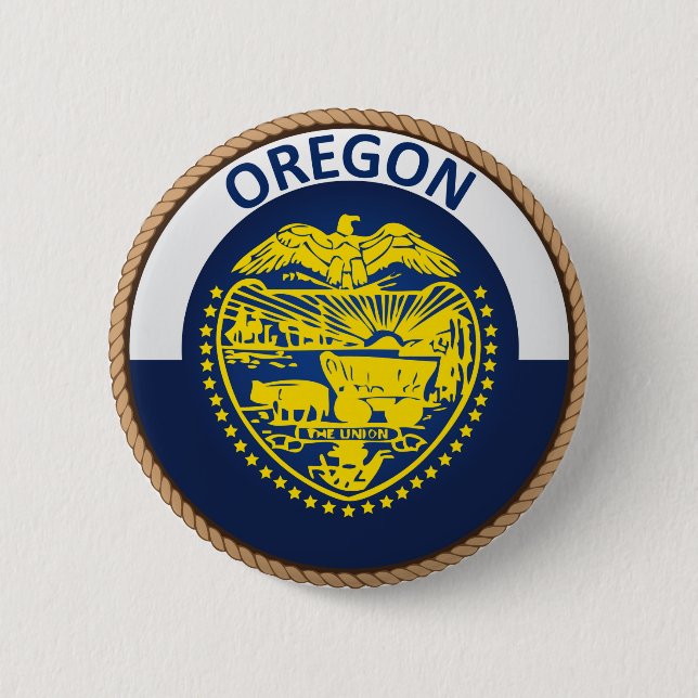State of Oregon Flag Seal Button (Front)