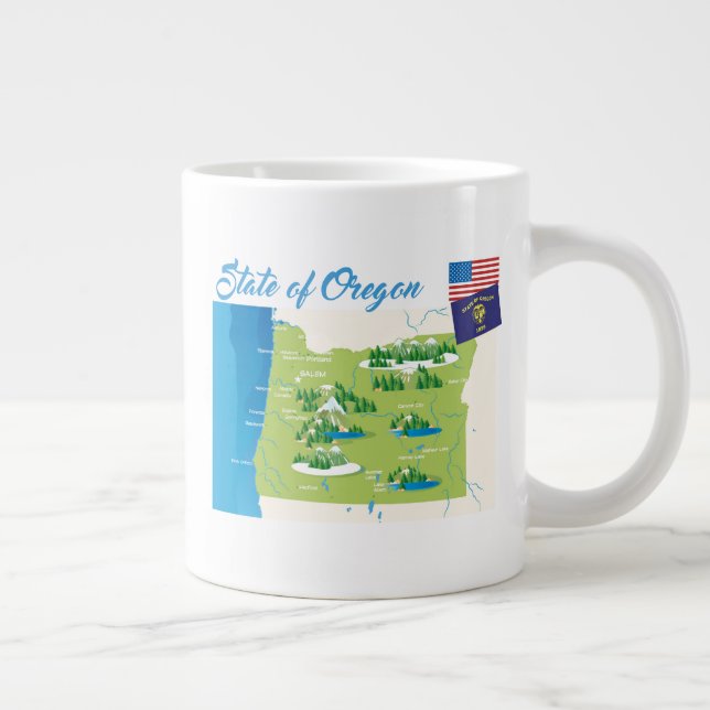 State of Oregon Large Coffee Mug (Right)