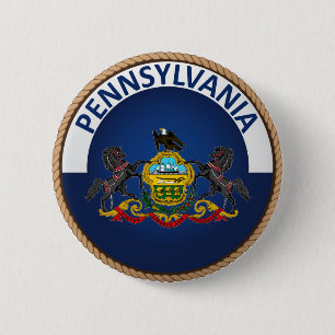 State of Pennsylvania Flag Seal Button