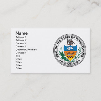 State of Pennsylvania seal Business Card