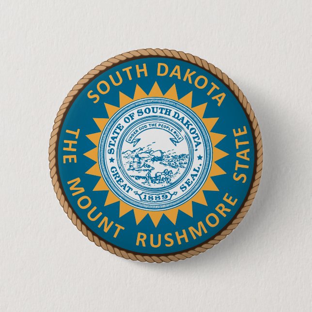State of South Dakota Flag Seal Button (Front)