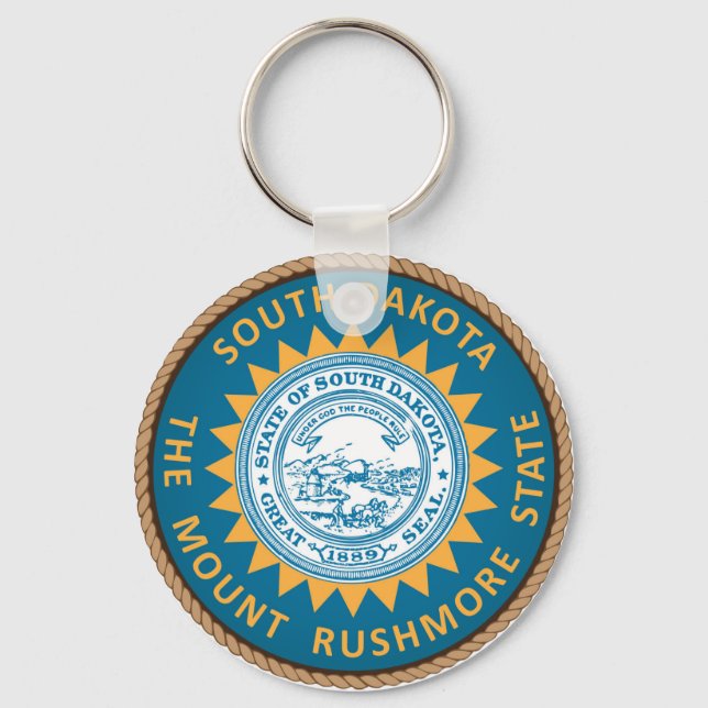 State of South Dakota Flag Seal Key Ring (Front)