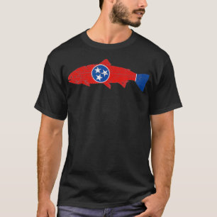 State of Tennessee Fishing Flag Vintage Trout T-Shirt