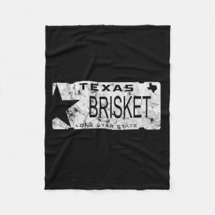 State Of Texas Brisket License Plate Bbq Pitmaster Fleece Blanket