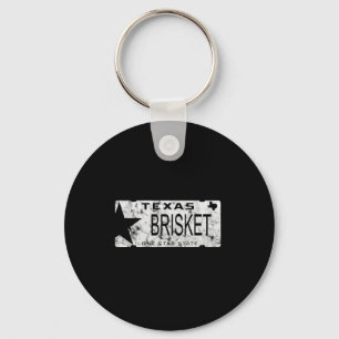 State Of Texas Brisket License Plate Bbq Pitmaster Key Ring