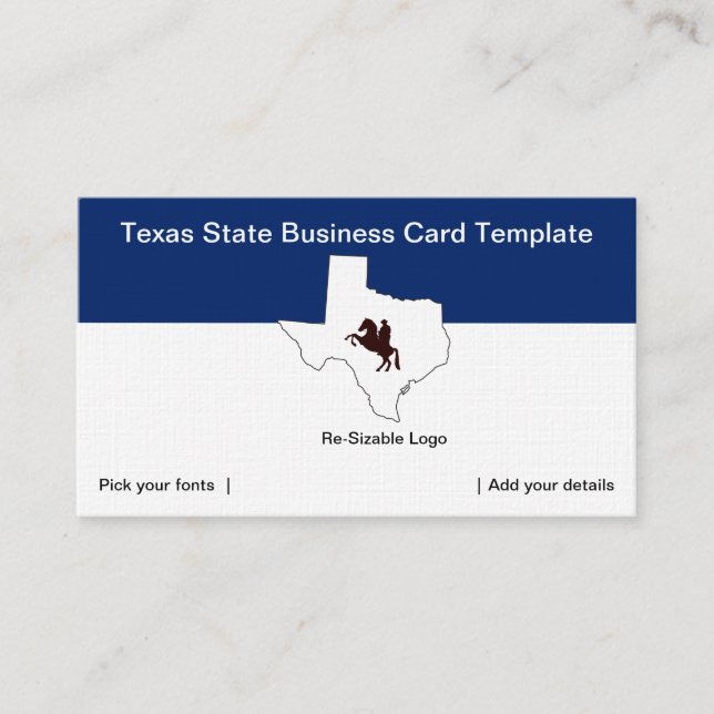 State of Texas Cowboy Logo Business Card (Front)