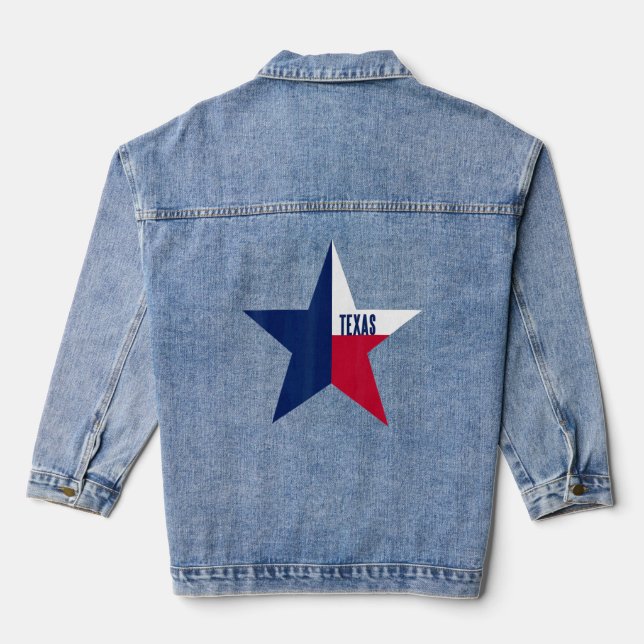 State Of Texas Flag Denim Jacket (Back)