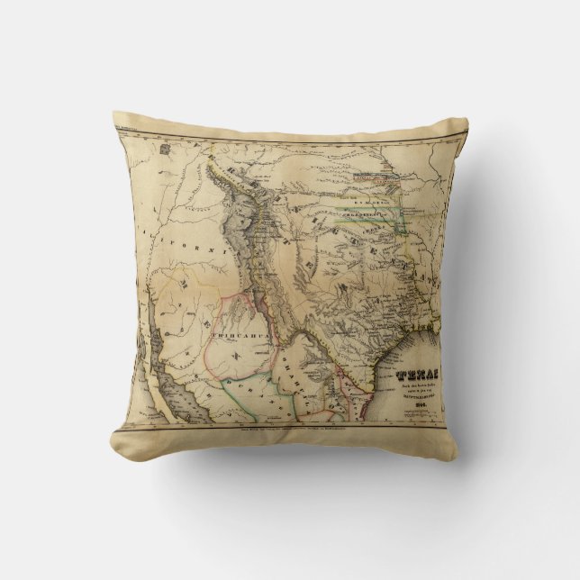 State of Texas Map (1846) Cushion (Front)