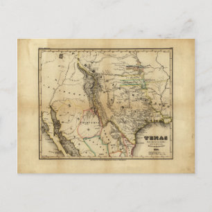 State of Texas Map (1846) Postcard