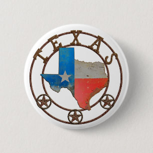 State of Texas Wrought Iron 6 Cm Round Badge