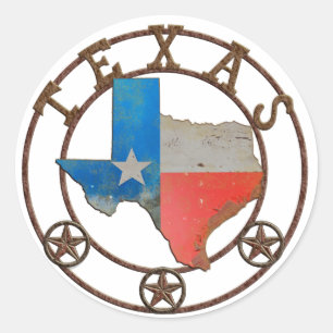State of Texas Wrought Iron Classic Round Sticker