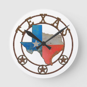State of Texas Wrought Iron Round Clock