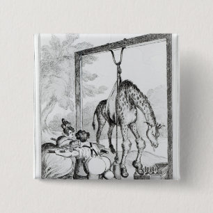 State of the Giraffe, 1829 15 Cm Square Badge