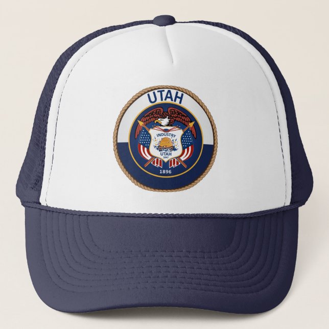 State of Utah Flag Seal Trucker Hat (Front)
