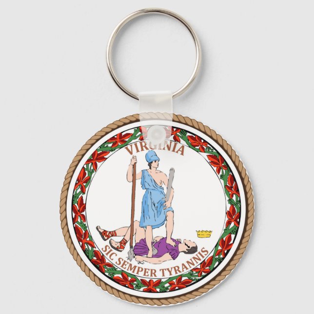 State of Virginia Flag Seal Key Ring (Front)