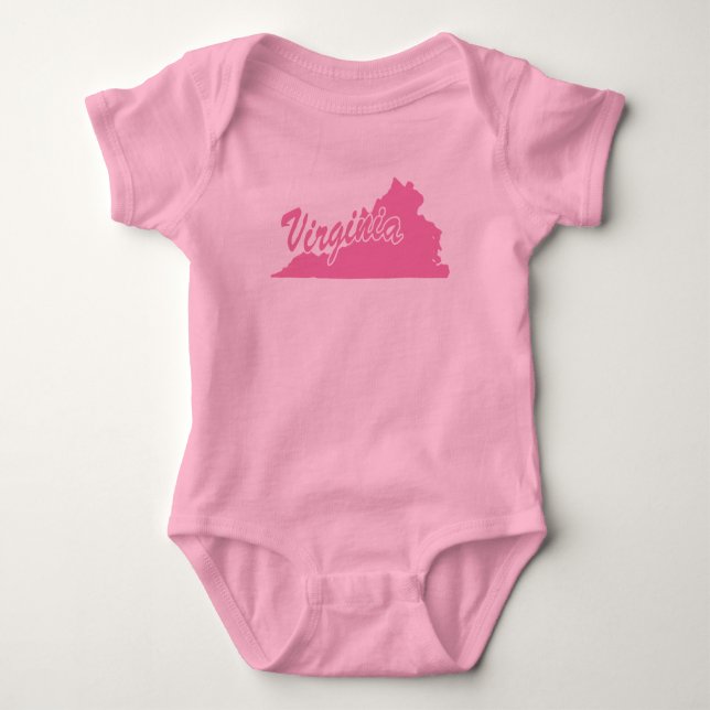 State Of Virginia Shape Baby Bodysuit (Front)