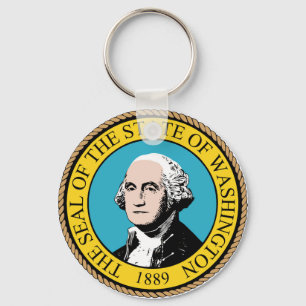 State of Washington Flag Seal Key Ring