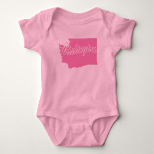 State Of Washington Shape Baby Bodysuit