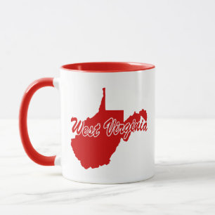 State Of West Virginia Shape Red Mug