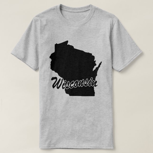 State Of Wisconsin Shape T-shirt (Design Front)