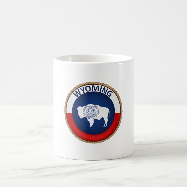 State of Wyoming Flag Seal Coffee Mug (Center)