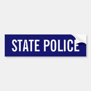 STATE POLICE - White Logo Emblem Bumper Sticker