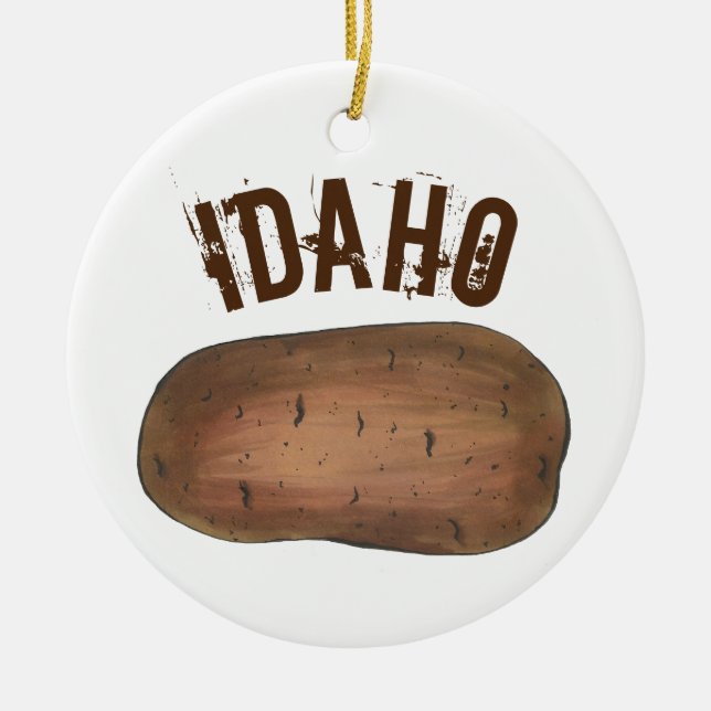 State Pride Boise IDAHO Russet Potato Ceramic Tree Decoration (Front)