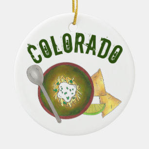 State Pride Colorado Green Chile Verde Bowl Ceramic Tree Decoration